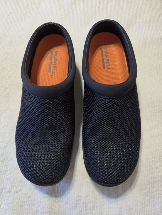 Merrell Shoes - Merrell Women's  Navy Blue Mesh Slip-On Shoes with Orange Insole. Sz 9